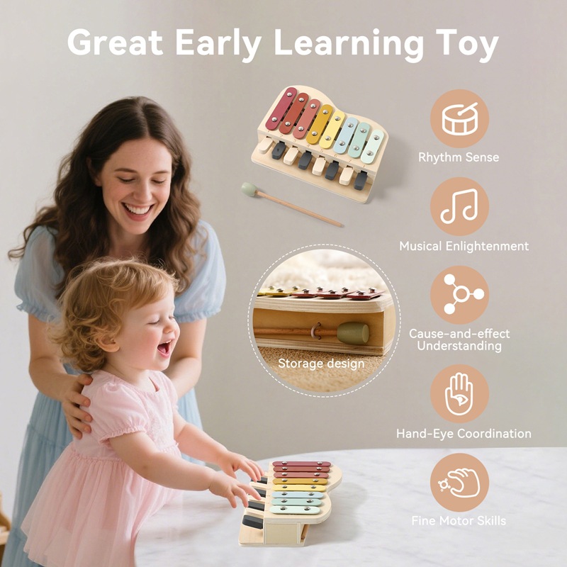 Montessori Ahşap Piyano Oyunca - Kids Education Learn Tv incelemesi ve fiyatı